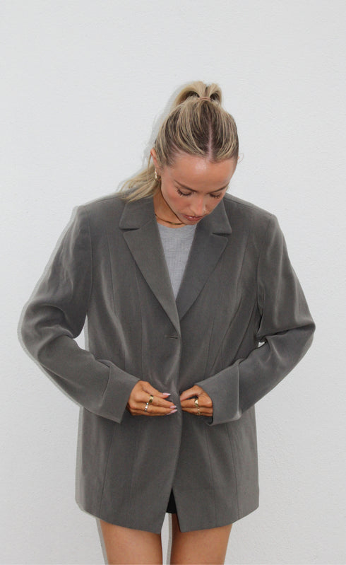 Grey Oversized Blazer